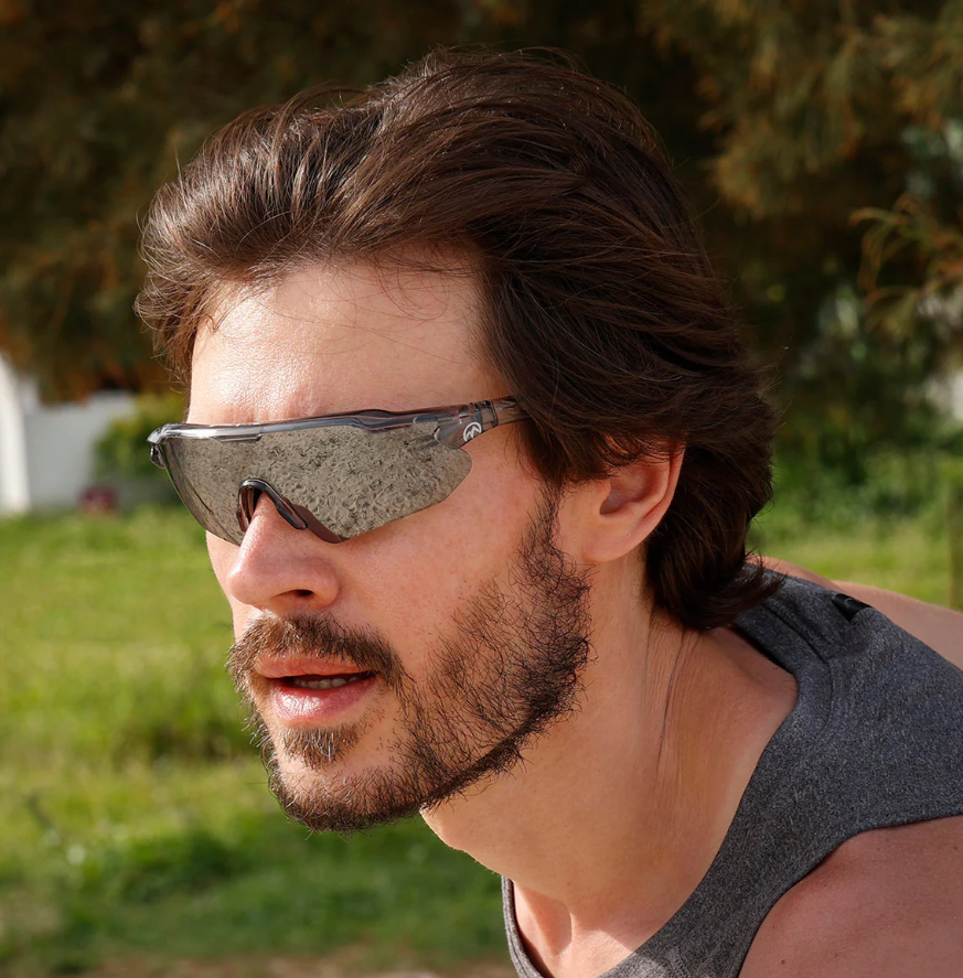 OutdoorMaster HAWK LT Lunettes de soleil de cyclisme photochromiques et polarisées Super argenté