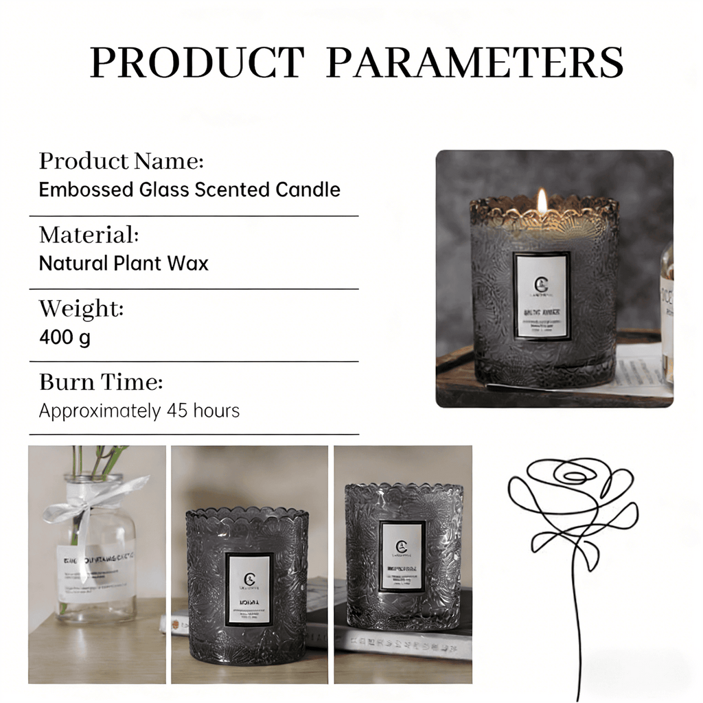 Zooly Bougie parfumée à bordure dentelée senteur San Diego Blackwood - 200 g
