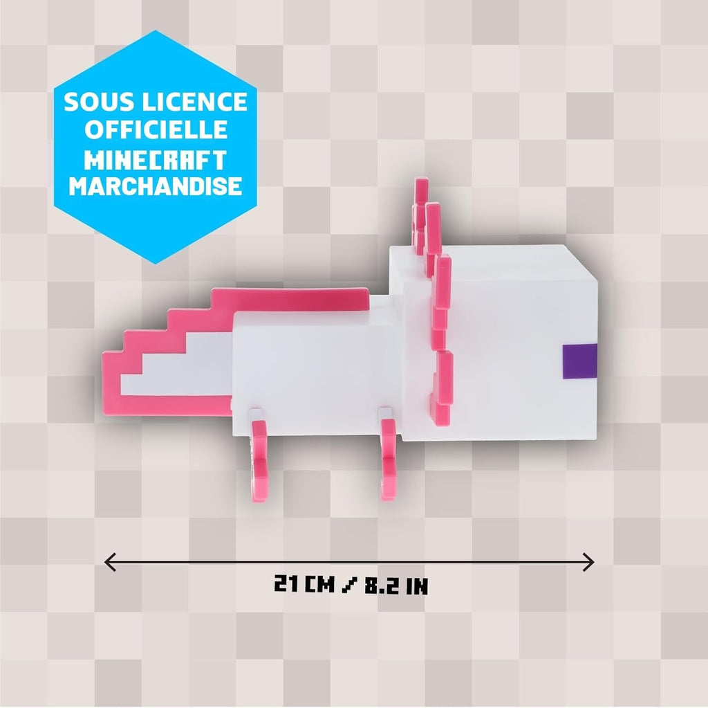 MINECRAFT Axolotl Lumière Changeant de Couleur - sous Licence Officielle - 5 Modes de Couleur - à piles