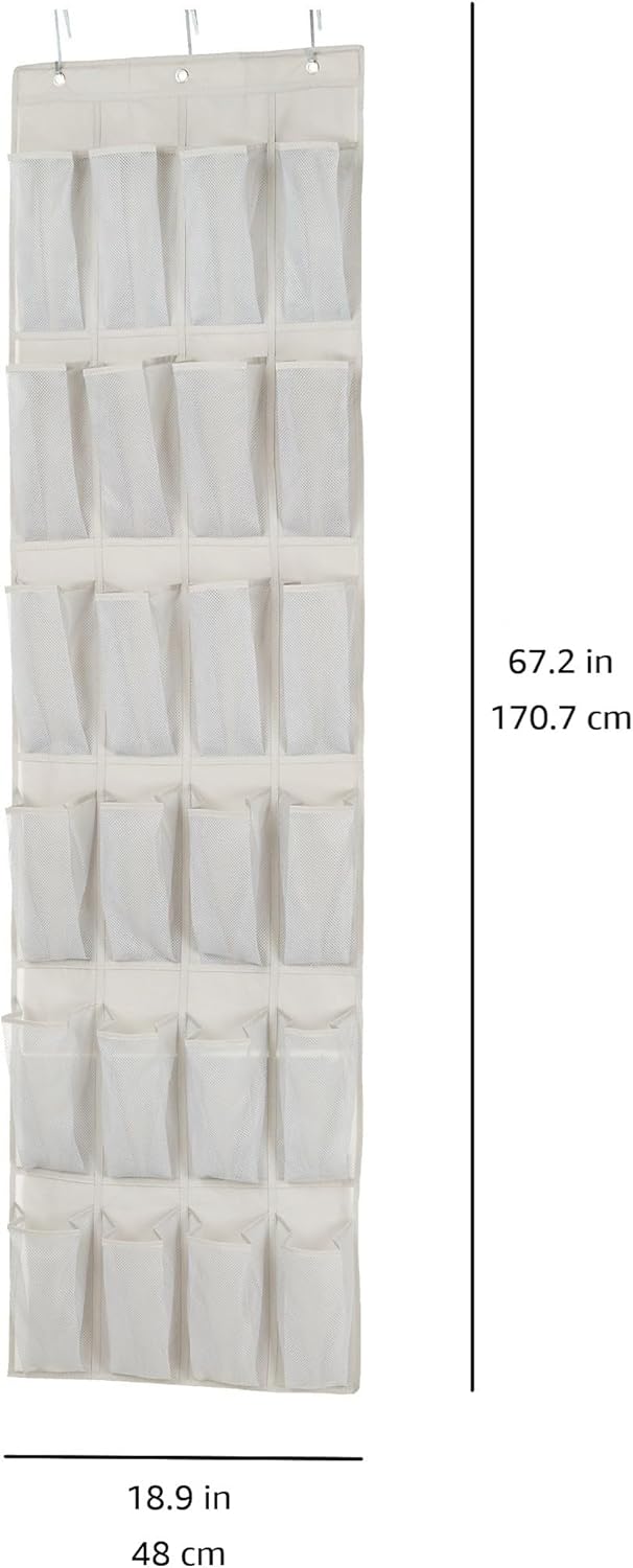 ANQI Étagère à chaussures portable en maille Gris clair 2,76 x 18,9 x 67,2 po Cadre métallique Rangement à chaussures