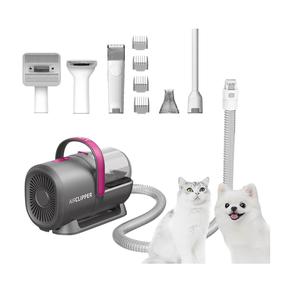 PETKIT Kit de toilettage 5-en-1 avec aspirateur de poils, Moteur silencieux, Collecte de poussière intégrée, Séchage à air froid/chaud, Accessoires multiples, Pour chiens et chats