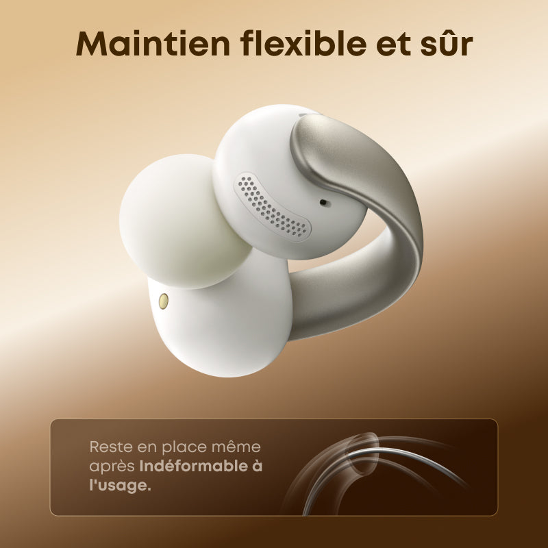 Soundcore AeroClip by Anker, Écouteurs sans fil à anse ouverte Bluetooth avec 4 microphones alimentés par l’IA, haute résolution