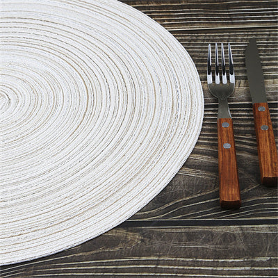 Sets de table ronds tissés en polyester, Couleur café, 38 cm, 6 pièces, Isolation thermique, Antidérapants, Lavables, Pour cuisine et table à manger