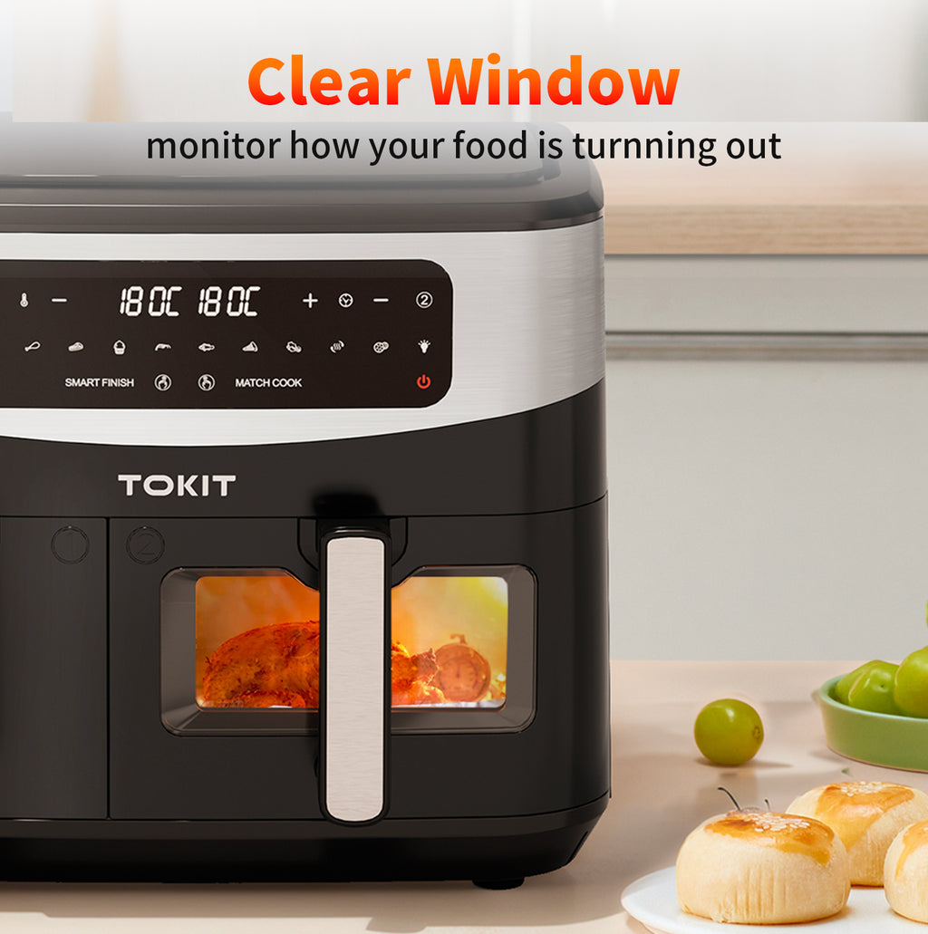 TOKIT Friteuse sans huile à double compartiment 10 L 220 V~240 V/2850 W