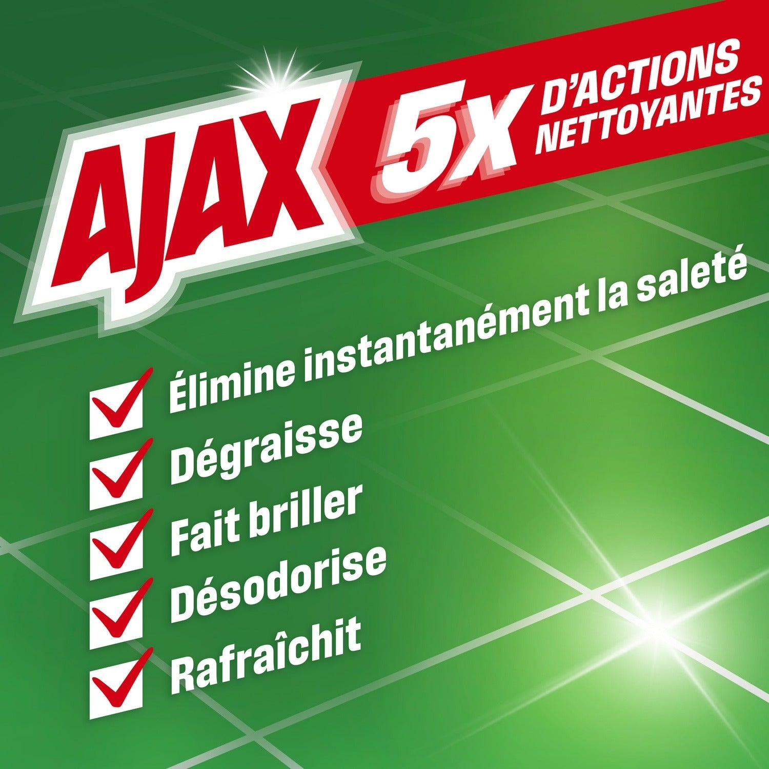 AJAX Nettoyant multi-usages 5 actions nettoyantes dégraissant Eucalyptus 1,5 L
