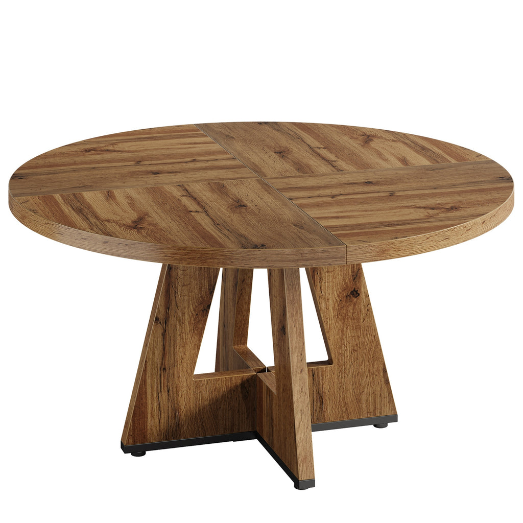 LANTINE Table à manger ronde, Table de cuisine 120 cm pour 4 personnes, Table ronde style ferme pour salle à manger et salon à domicile (Table uniquement)