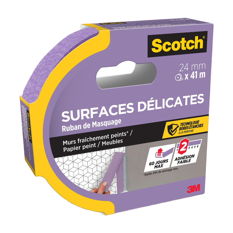Scotch®Ruban de Masquage Surfaces Délicates Scotch® - PEFC - Cut Case Violet 41m x 24mm