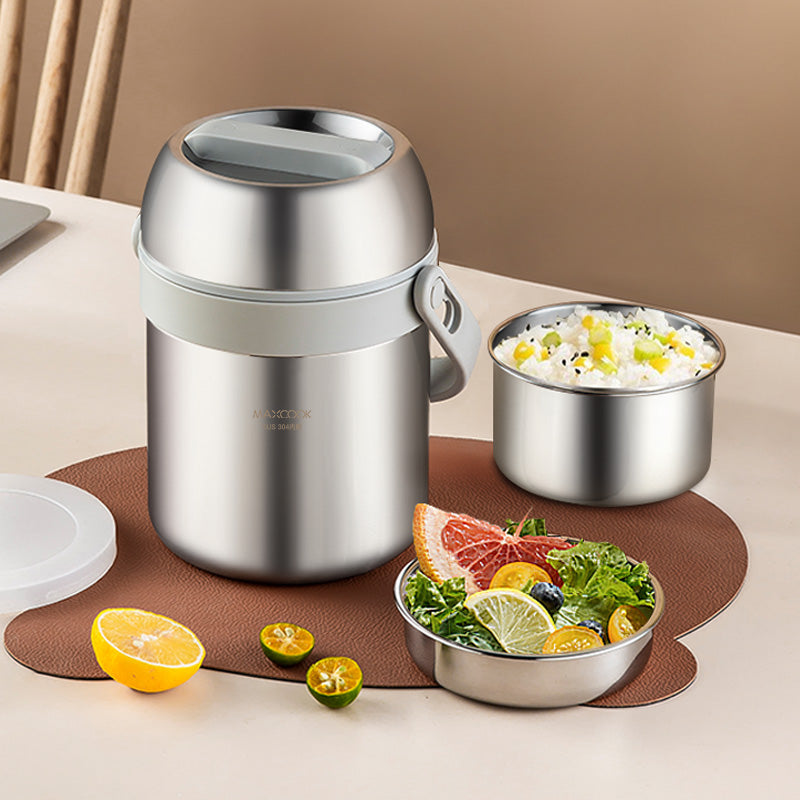 Maxcook MCTG0164 Thermos alimentaire isotherme sous vide 1,5 L Acier inoxydable 304 Grande ouverture