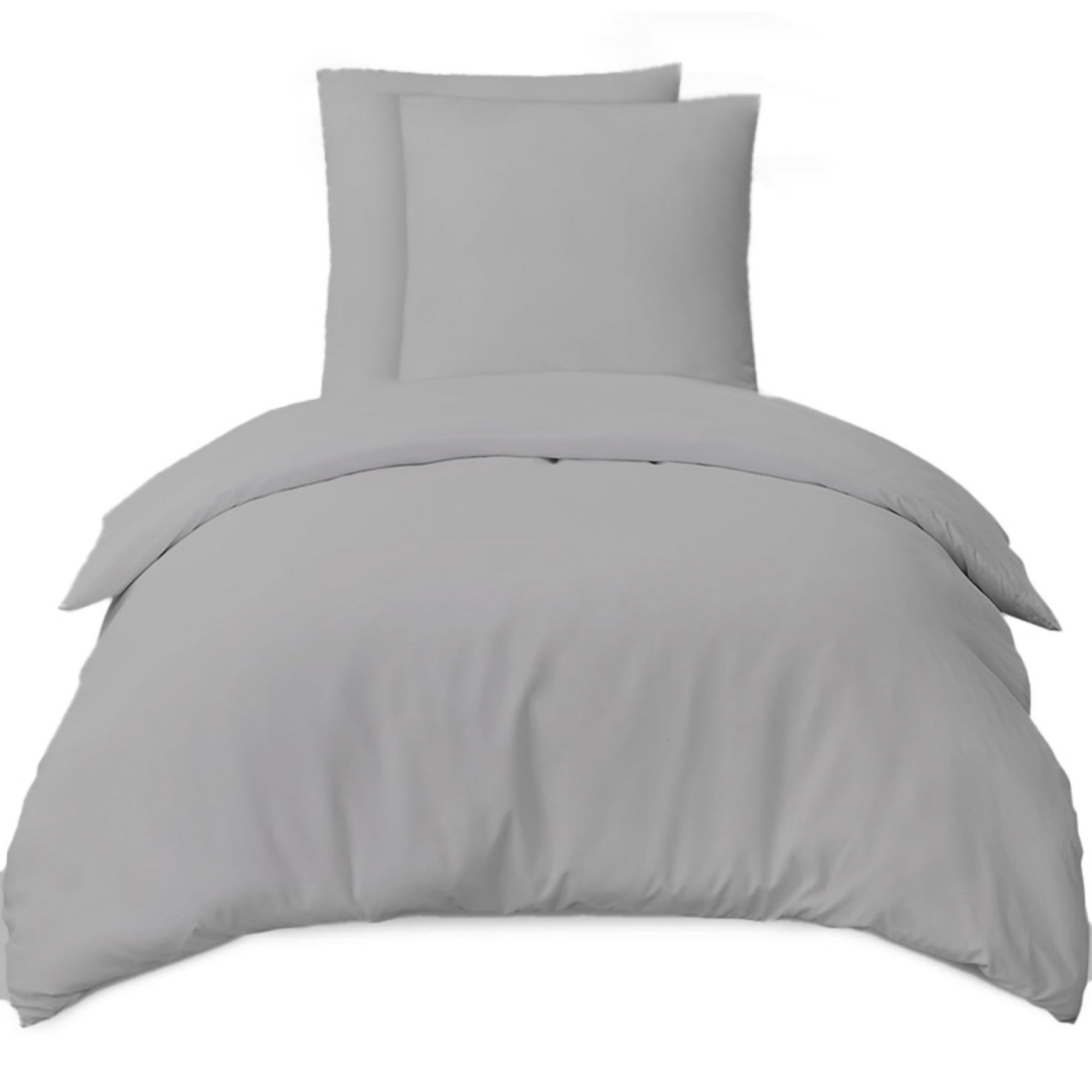 LeBonsoir Parure de lit brossée avec 1 housse de couette 155 x 220 cm et 2 taies d’oreiller 80 x 80 cm, avec fermeture éclair - Gris clair