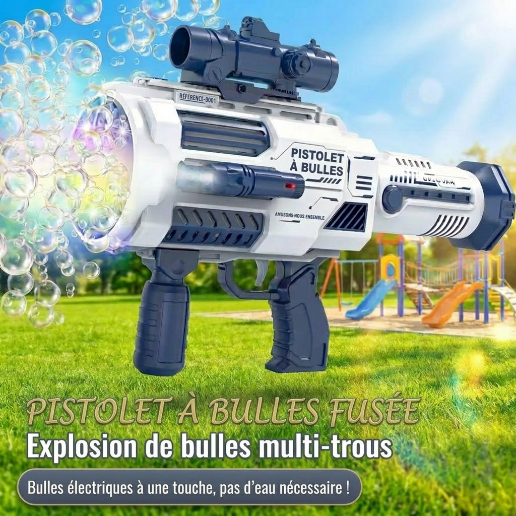 Tokky Bubble Makers - Lanceur de fusée magique - pistolet à bulles - bleu, grand