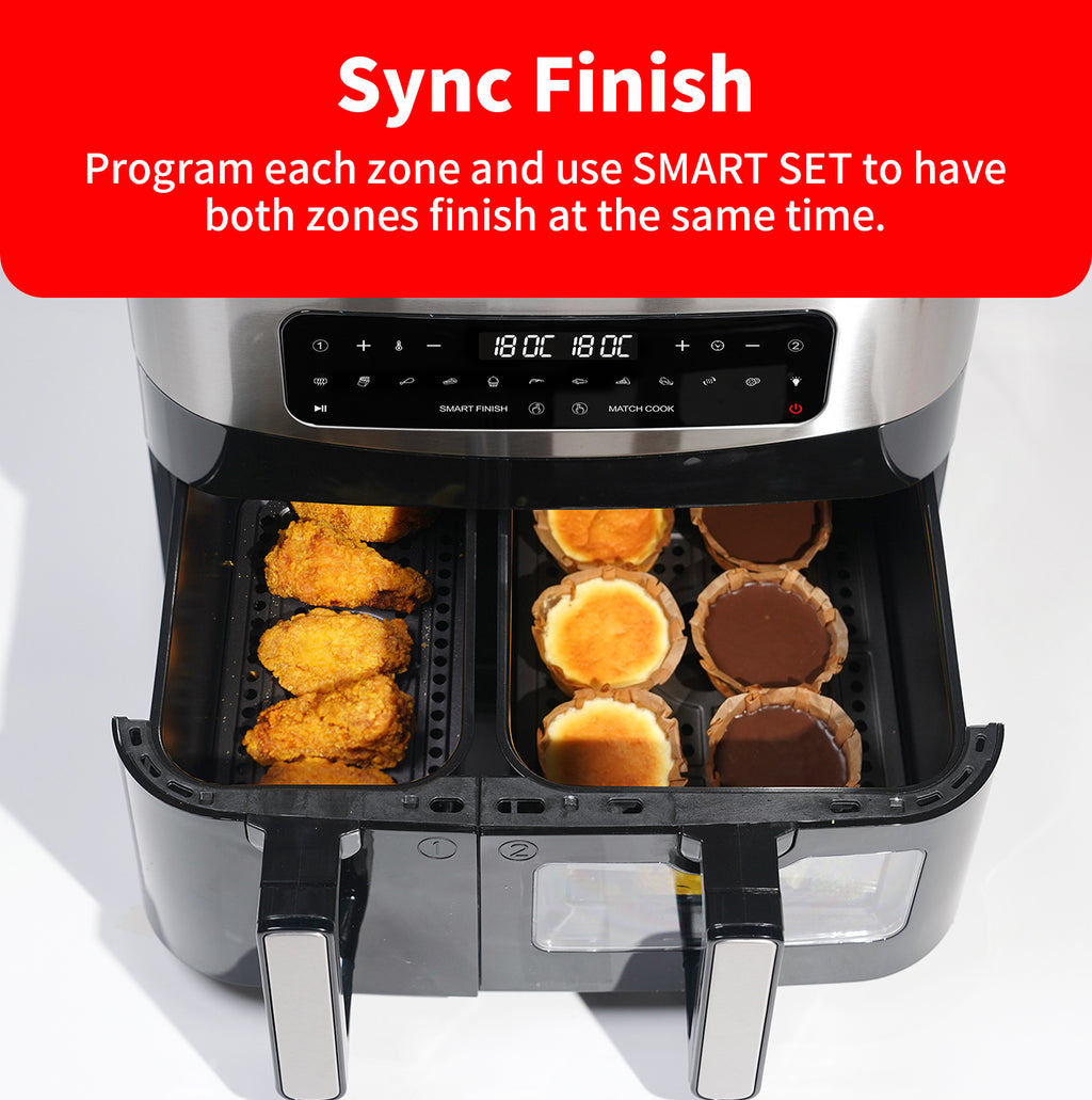 TOKIT Friteuse sans huile à double compartiment 10 L 220 V~240 V/2850 W