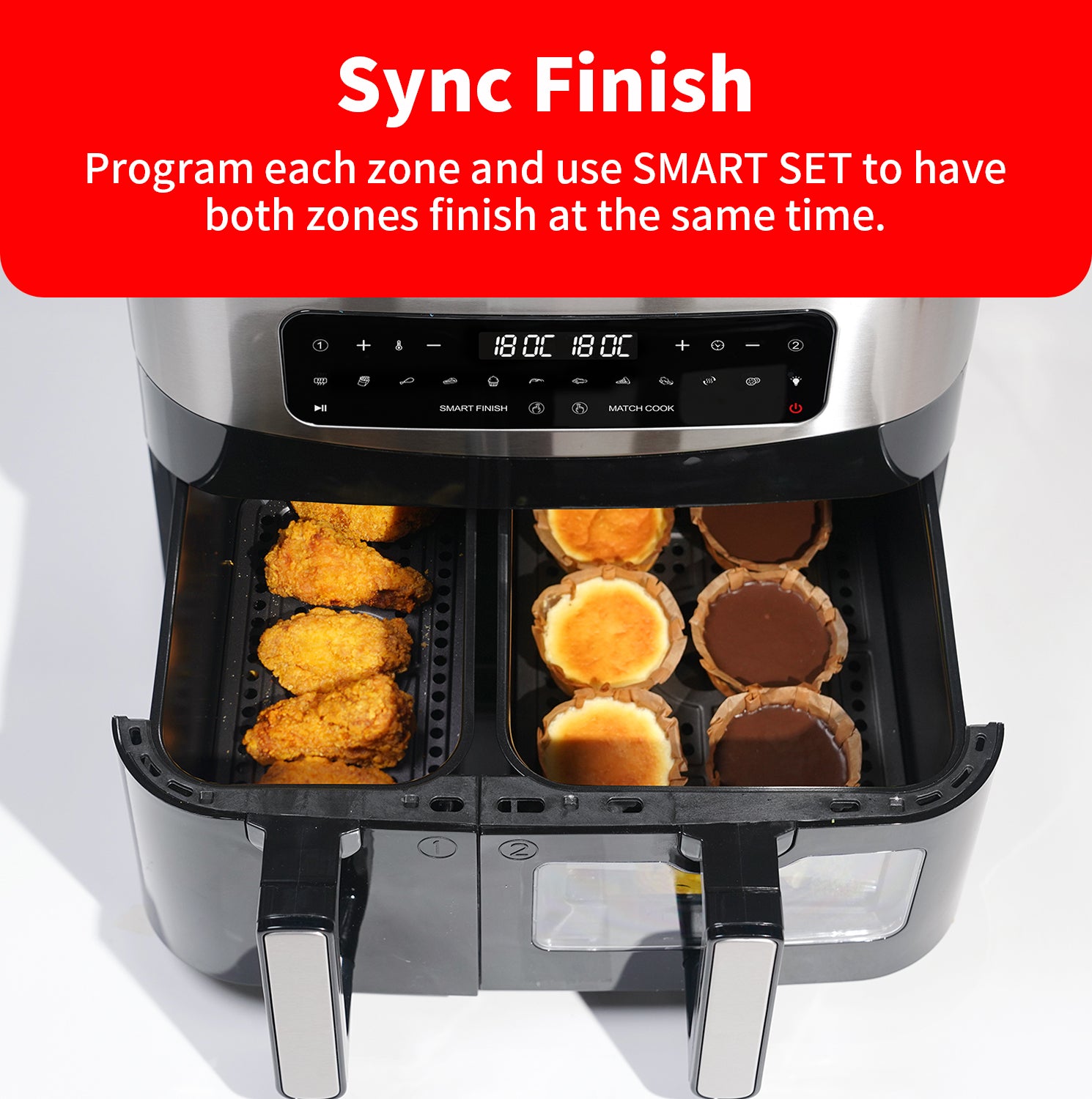 TOKIT Friteuse sans huile à double compartiment 10 L 220 V~240 V/2850 W