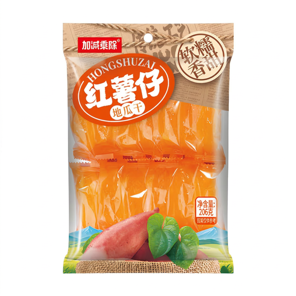 Jia Jian Cheng Chu Hongshuzai Patates douces séchées, 206 g