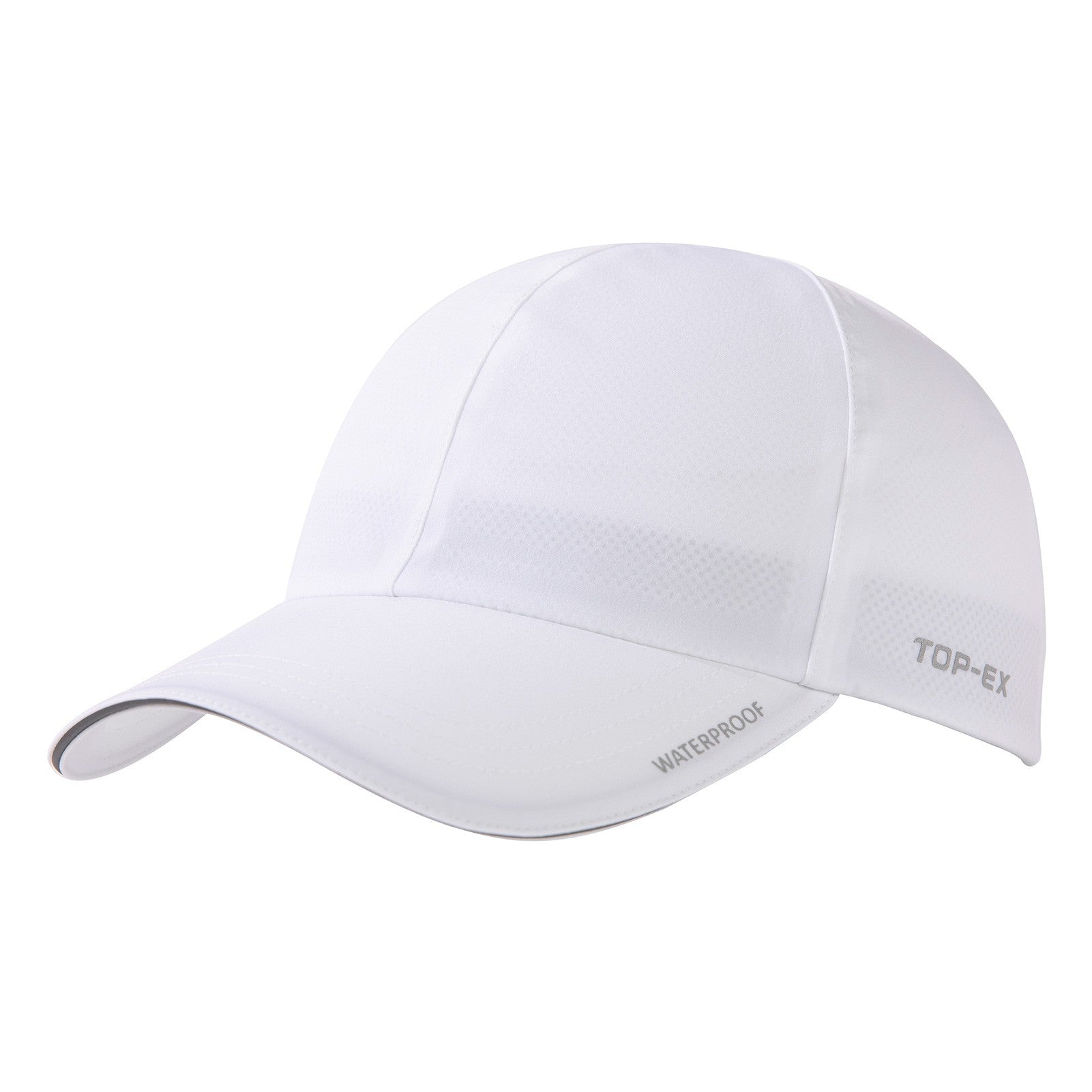 TOP-EX Casquette de course à pied haute performance imperméable toutes conditions météorologiques, Casquette de baseball non structurée Urban Storm M/L Blanc