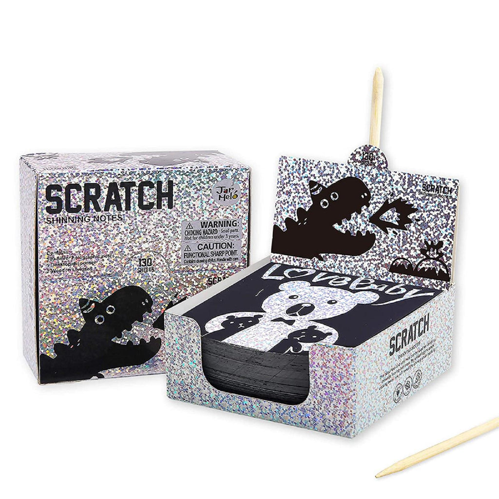 Joan Miro (Jar Melo) Kit de notes à gratter - Paillettes holographiques argentées