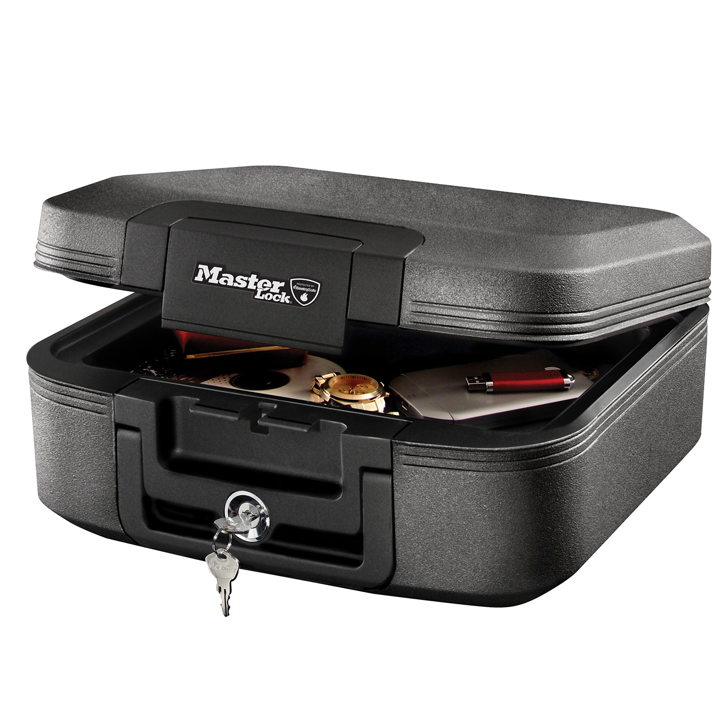 Master Lock Boîte de sécurité certifiée résistante au feu et à l’eau avec clé, 7,8 L, 391 x 168 x 363 mm