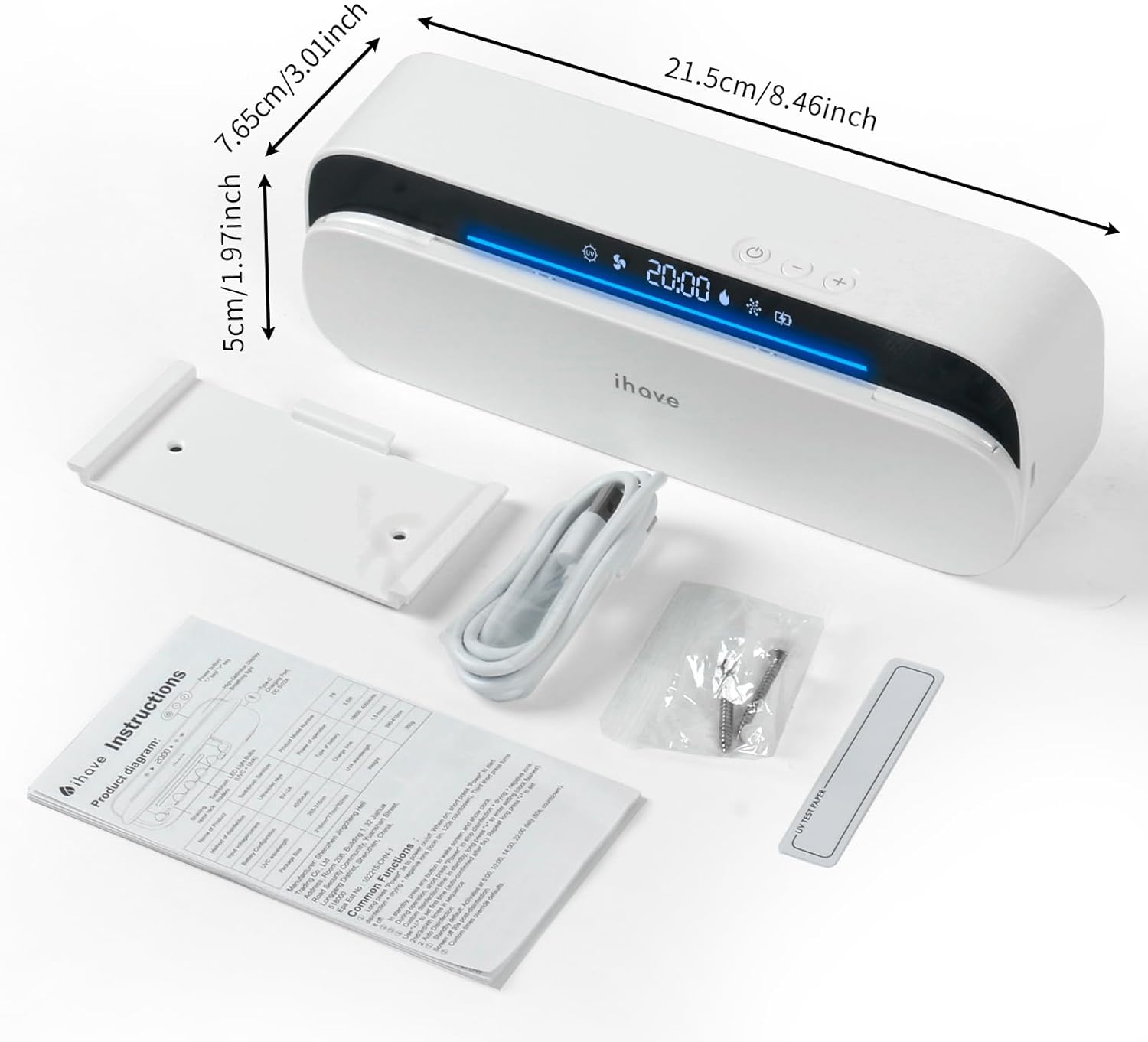 iHave F8 Stérilisateur de brosse à dents avec porte-brosse à dents - Blanc