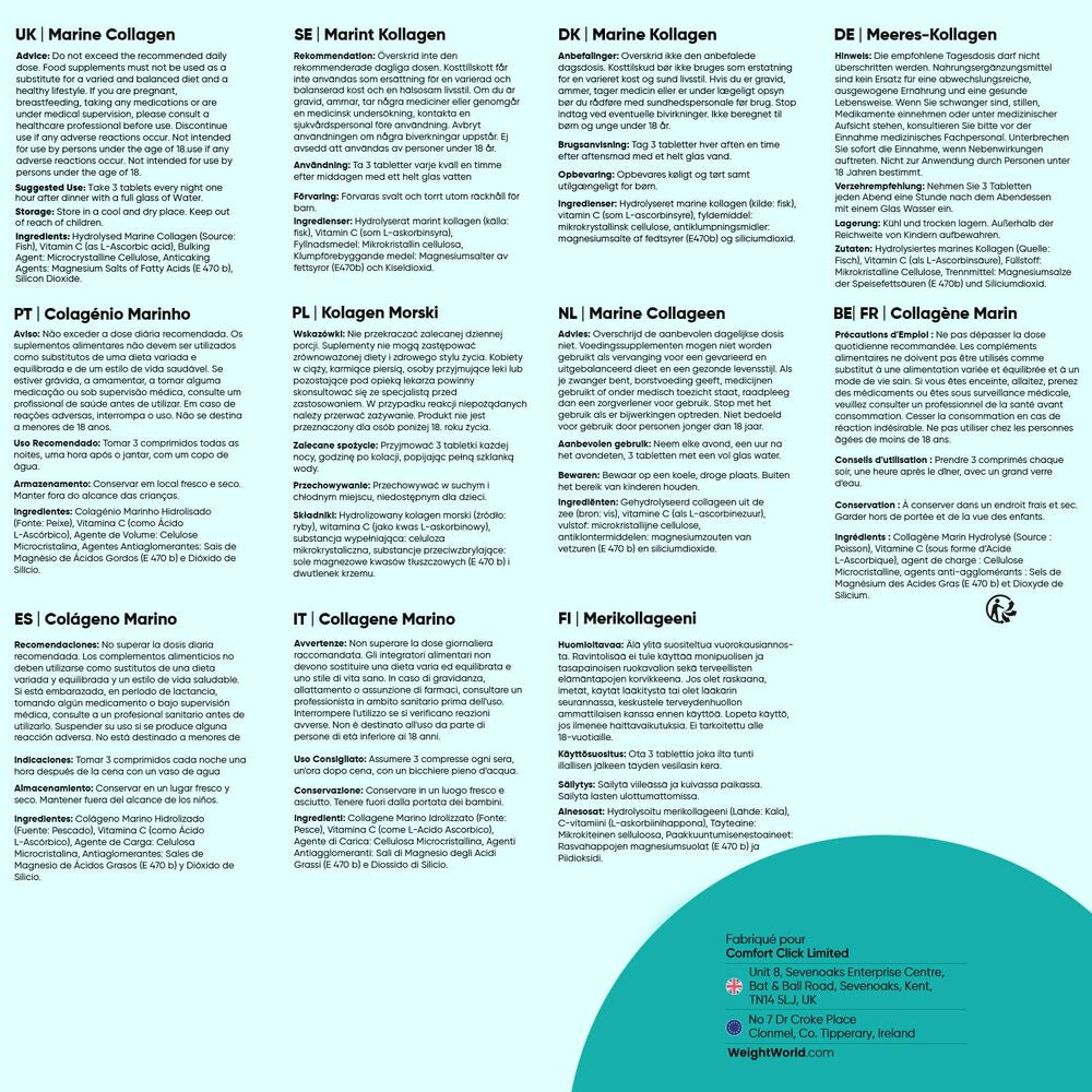 WeightWorld Collagène marin 180 comprimés
