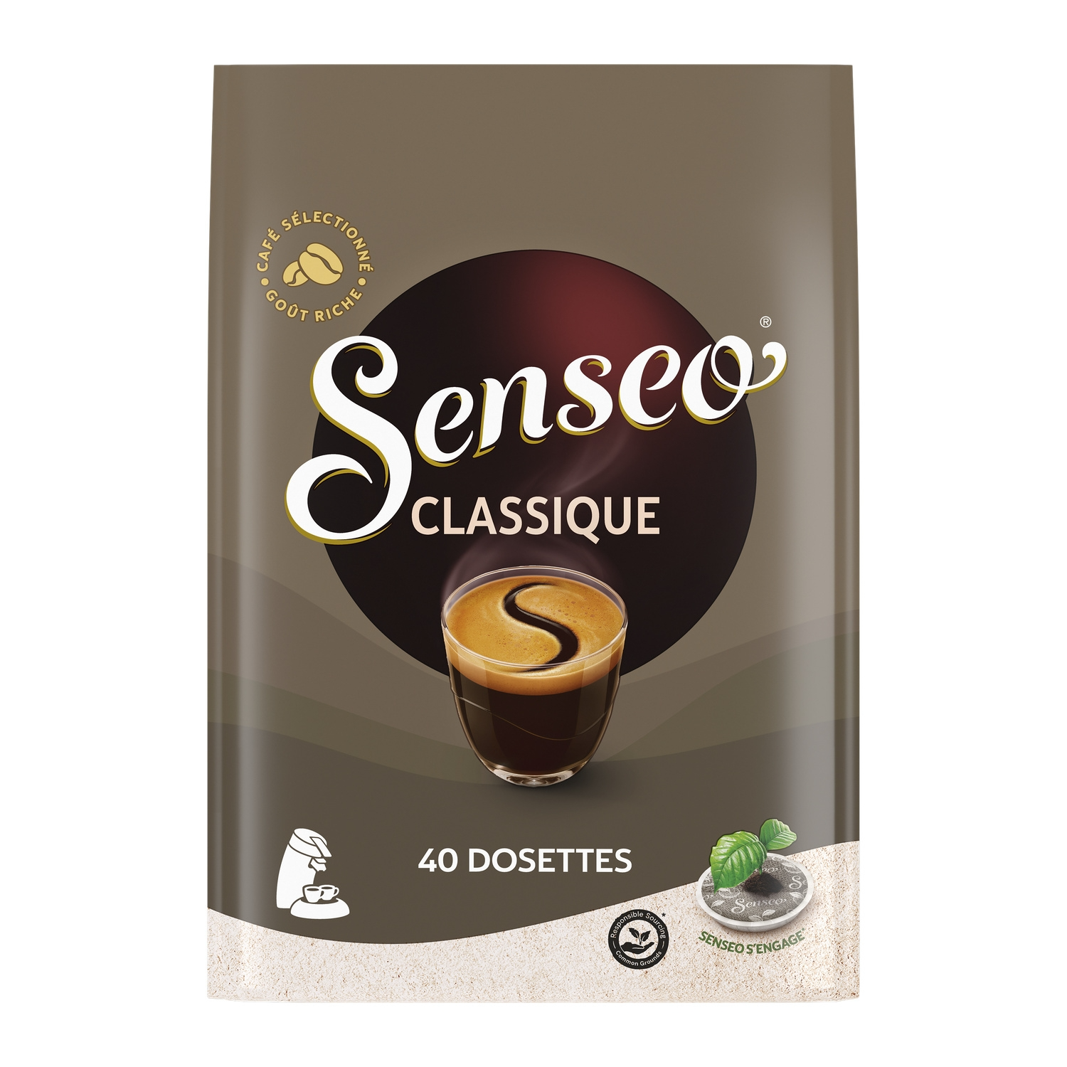 Senseo Classique Café en Capsules Torréfaction Moyenne 40 Capsules (277 g)