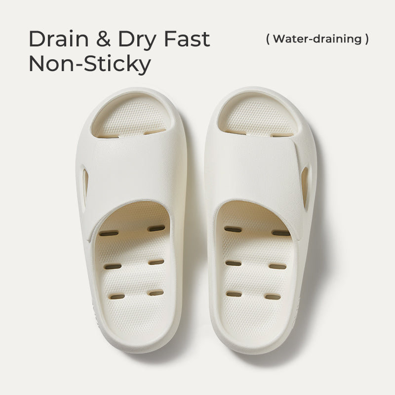 PUXI Claquettes de salle de bain vague, Blanc nuage, Pointure 37-38, Unisexe, Mode minimaliste