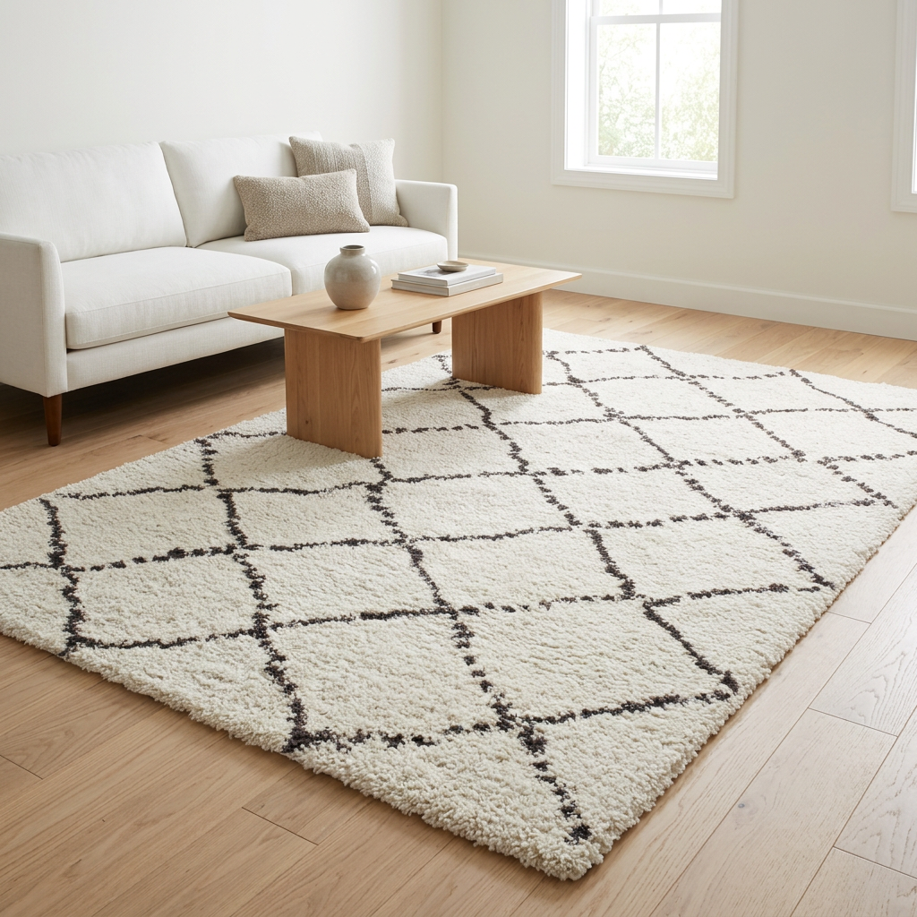 VIVARAISE Casablanca 2 Tapis - Gris Tonnerre, Motifs Berbères, Texture Shaggy Imitant la Laine, 100% Polypropylène, 160 x 230 x 3 cm