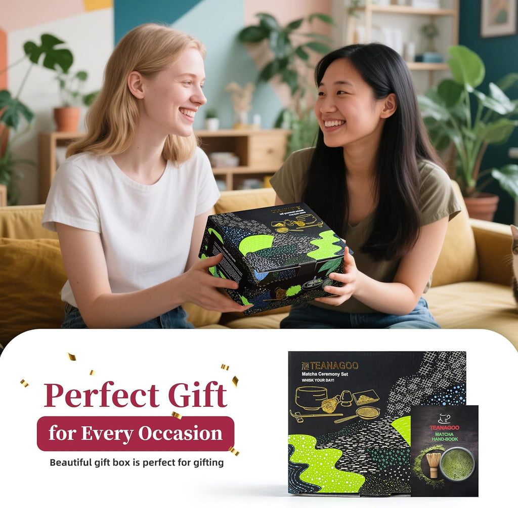TEANAGOO Service à thé matcha, service à thé japonais, bol à matcha, fouet en bambou pour matcha, cuillère, tamis, porte-fouet à matcha, support de fouet à matcha
