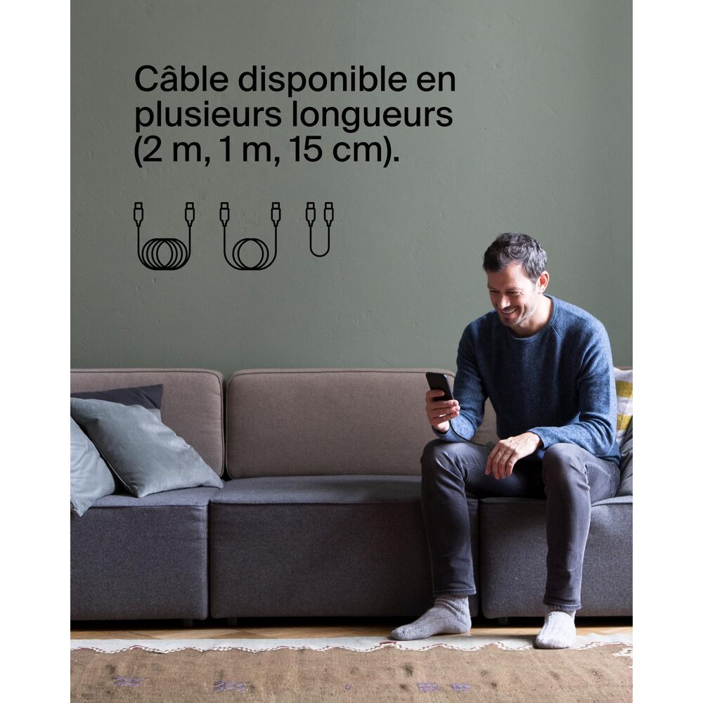 Belkin BoostCharge Câble USB-C vers USB-C tressé 2 m Noir