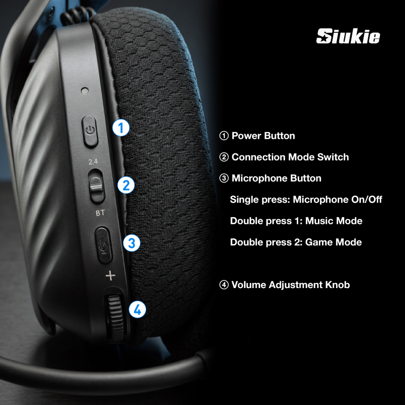 Siukie I600 Casque sans Fil 3 Modes