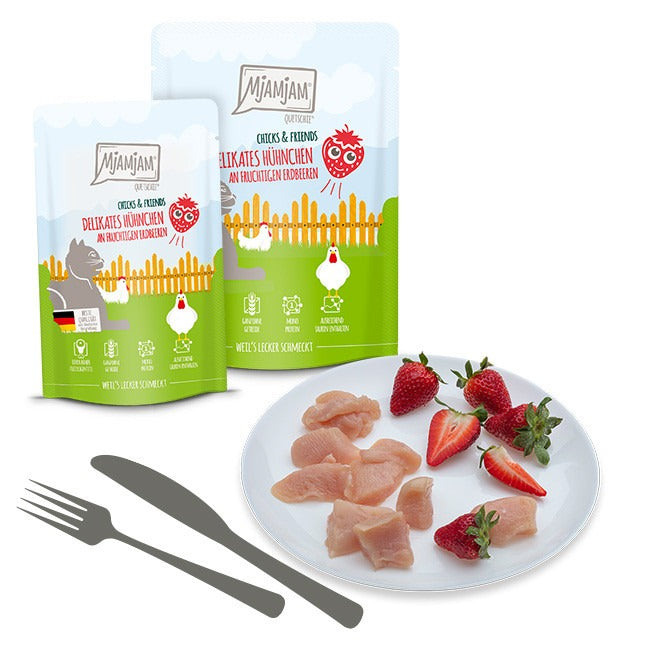[Peut être servi frais pour l'été] MjAMjAM Quetschie Nourriture humide pour chat au poulet 300 g x 6