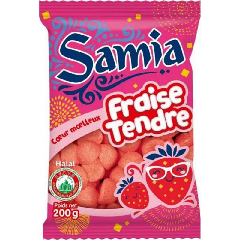 Samia Bonbons Halal à la Fraise, 200 g