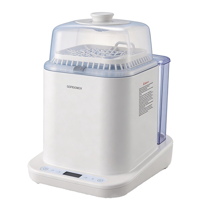 GORGENOX Lave-biberon et stérilisateur entièrement automatique avec séchage 2-en-1, stérilisation à la vapeur, pulvérisation à trois bras améliorée, purification au plasma, Modèle : D20