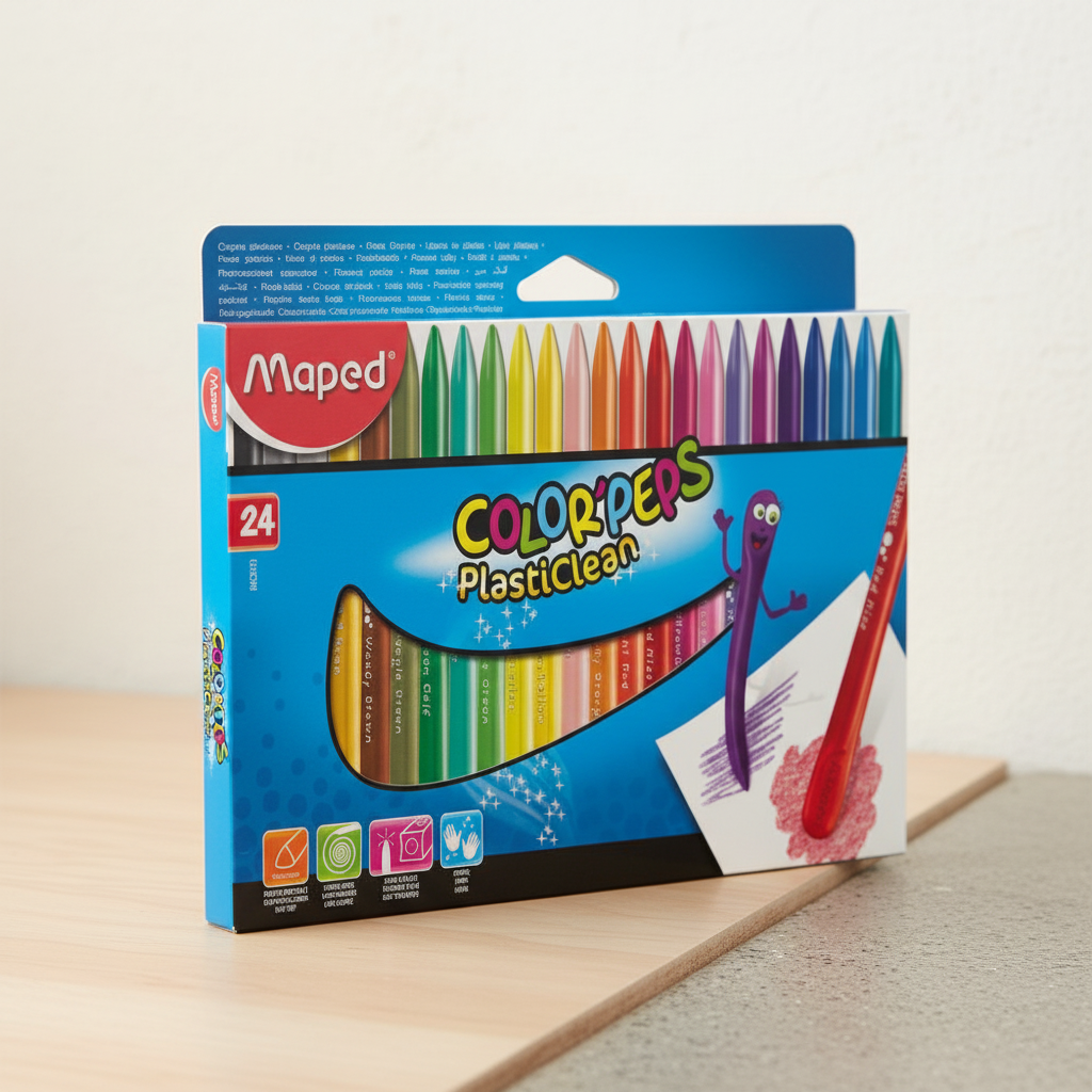 Maped Crayons plastiques x 24, boîte en carton
