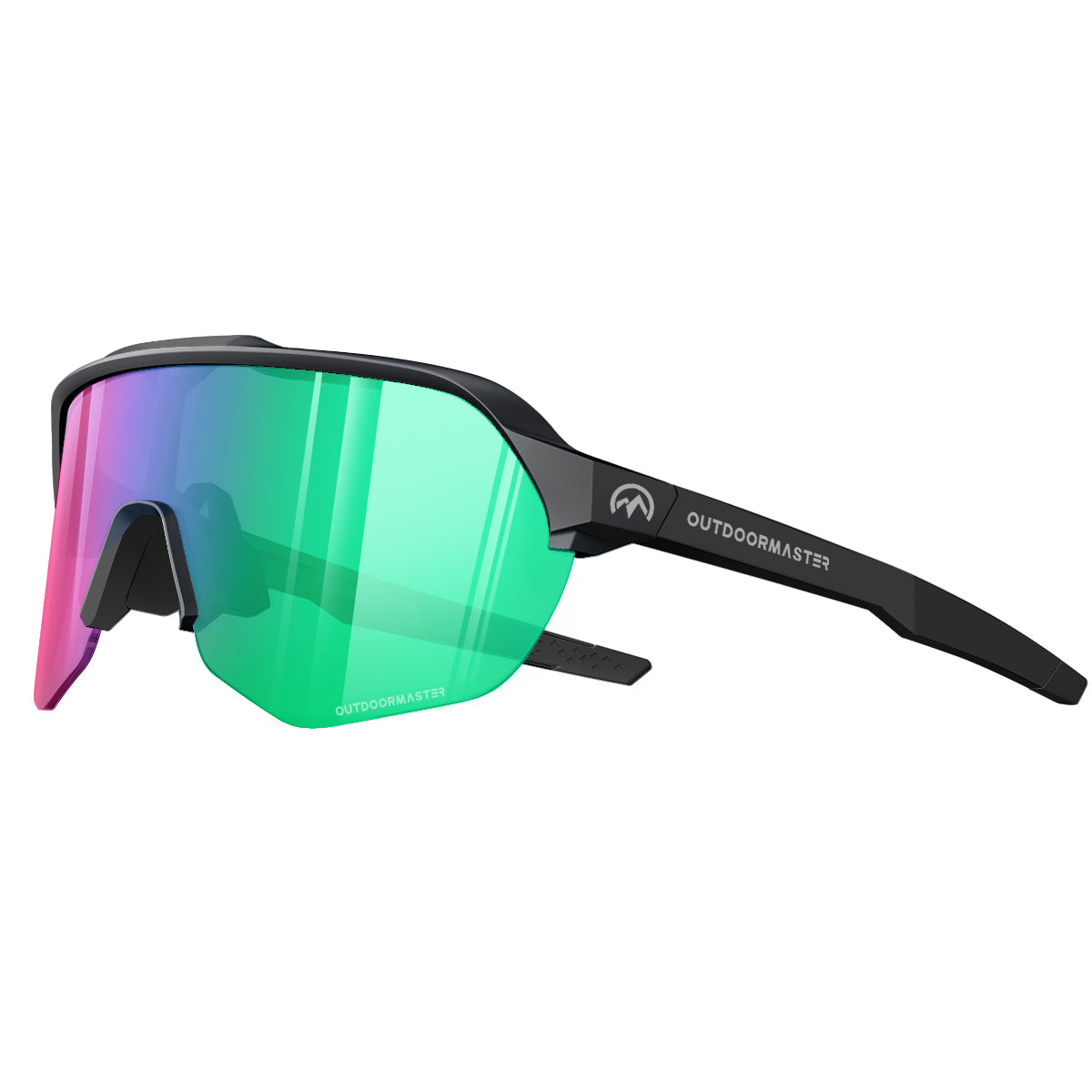 OutdoorMaster Hawk HD TR90 - Lunettes de sport polarisées, monture noire, lentilles rosées, revêtement bleu, VLT 48 %, pour la pêche, le baseball, la voile, le golf et la conduite