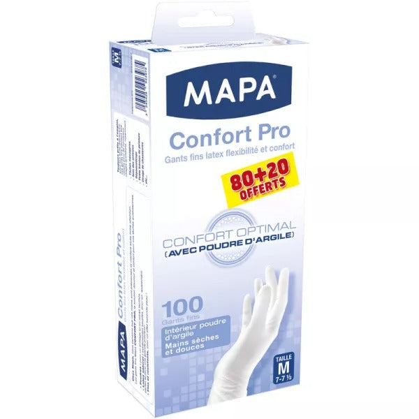 MAPA Gants fins latex solo Mapa professionnel taille M x 100