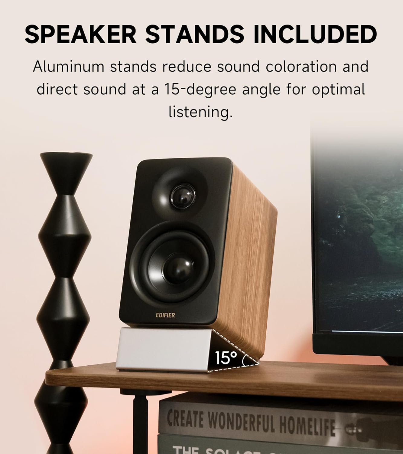 EDIFIER M60 Enceinte multimédia Bluetooth 5,3, 66 W RMS, Audio haute résolution et audio sans fil haute résolution, LDAC, Haut-parleur médium-grave 3 pouces et tweeter 1 pouce