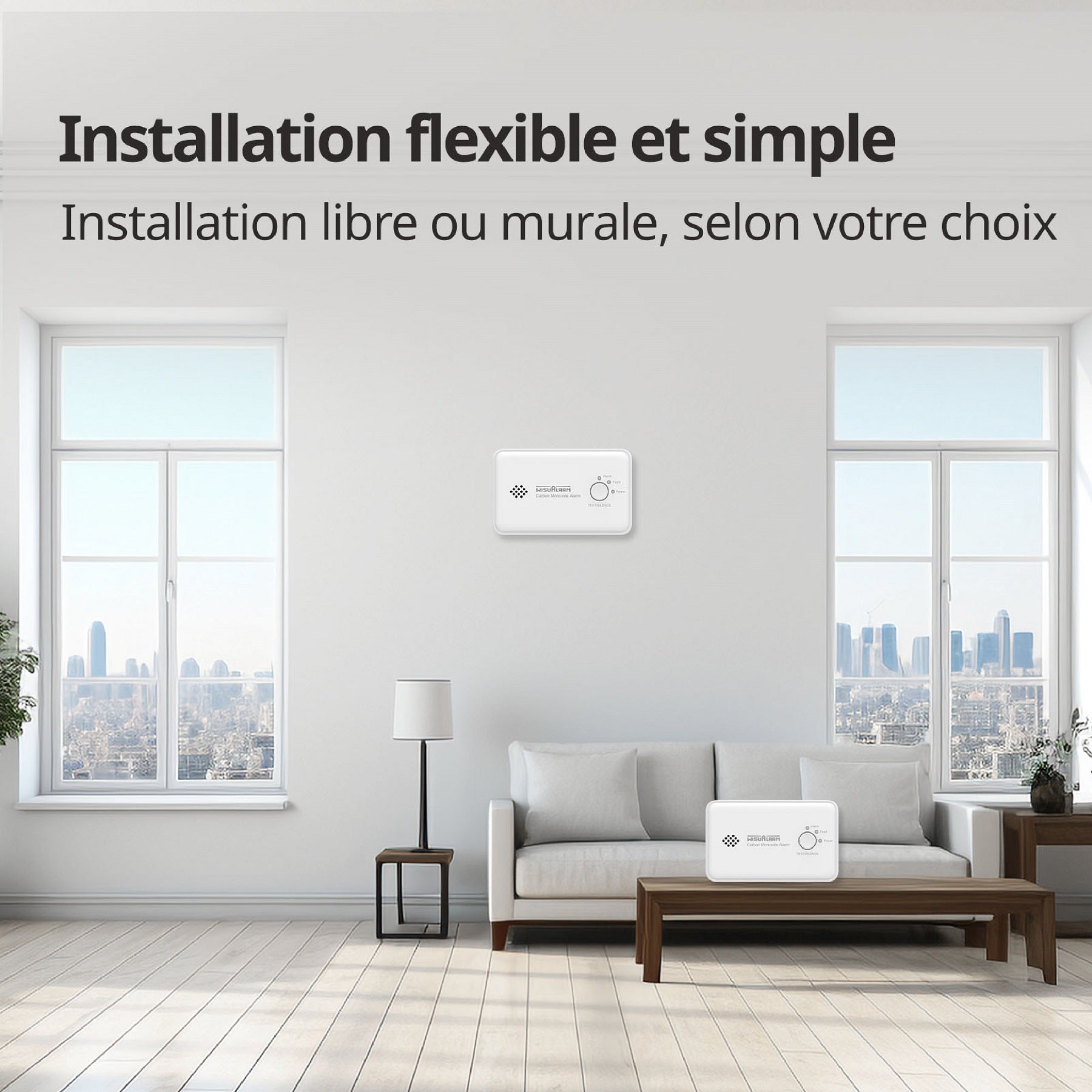 WISUALARM Détecteur de monoxyde de carbone capteur 10 ans C03