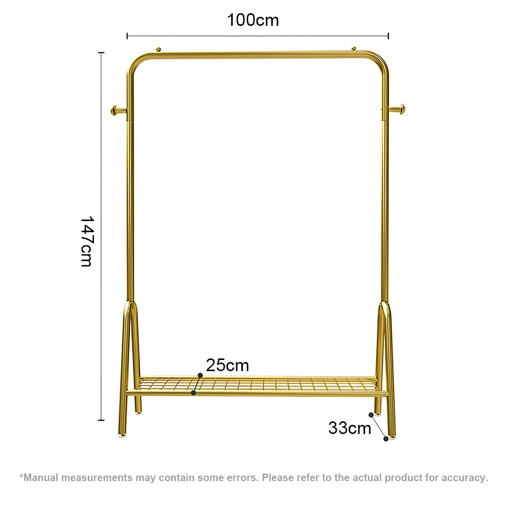 Leli Portant à vêtements sur pied à poteau unique pour chambre et balcon, finition or luxueux, 100 cm