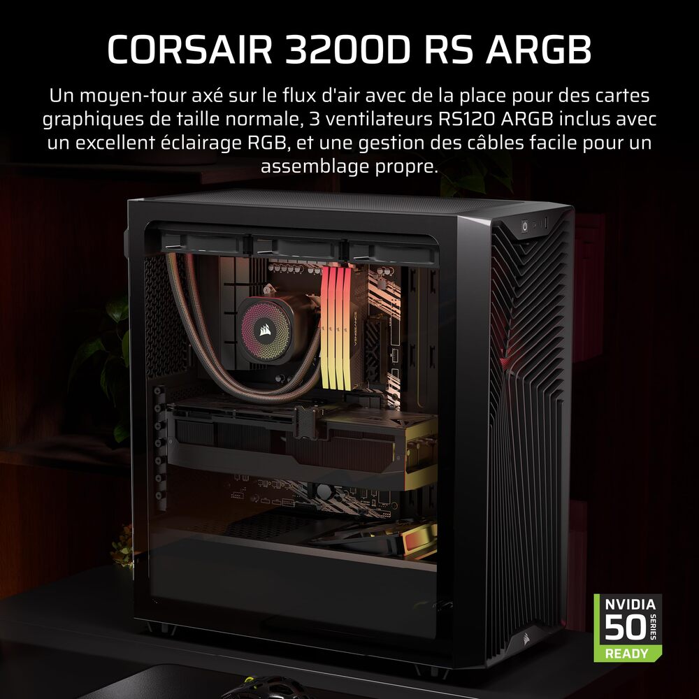 3200D RS ARGB Mid-Tower Performance Case, Black