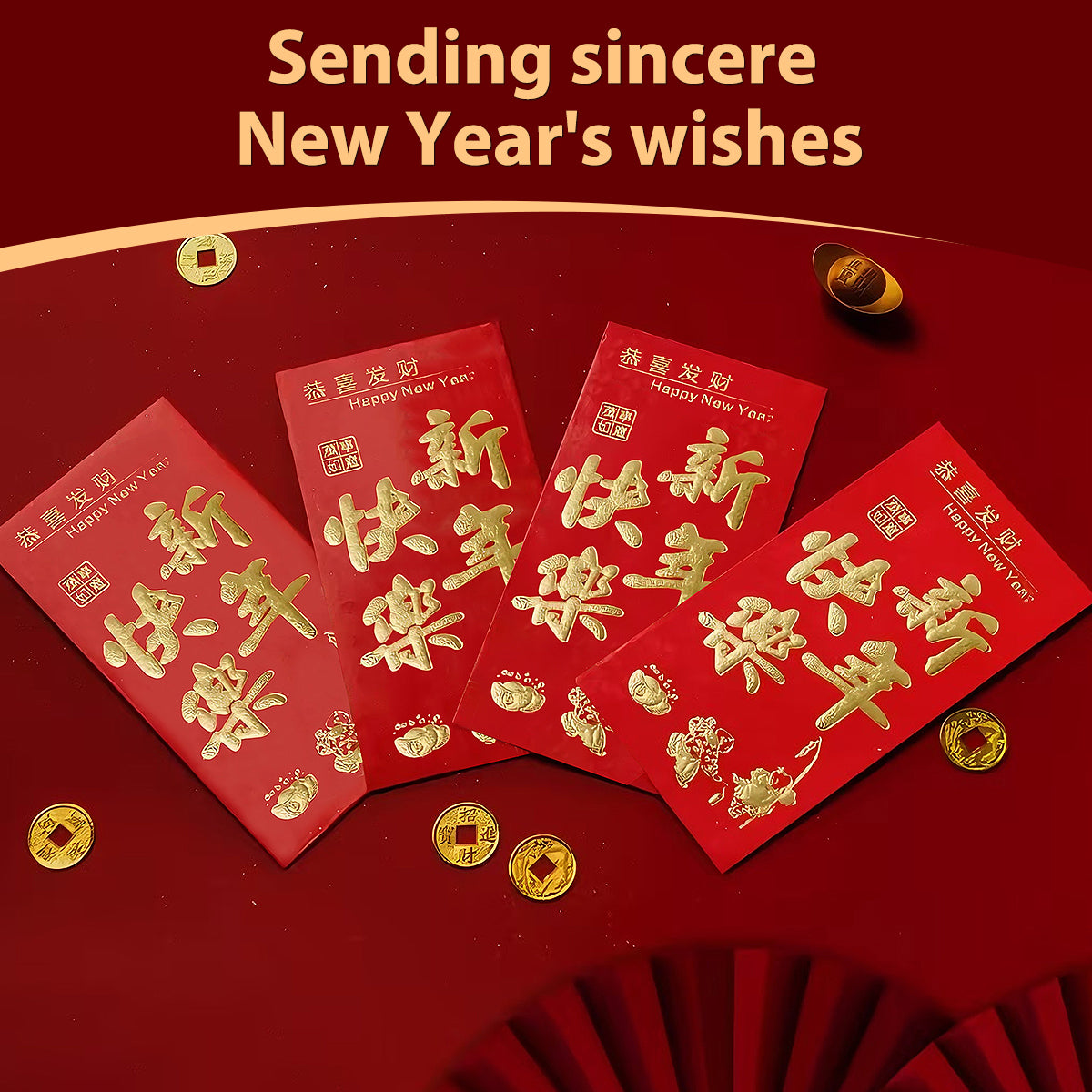Enveloppes rouges chinoises (Hongbao) Petite enveloppe rouge Bonne année (6 par paquet), Soldes du Nouvel An, Meilleures idées cadeaux