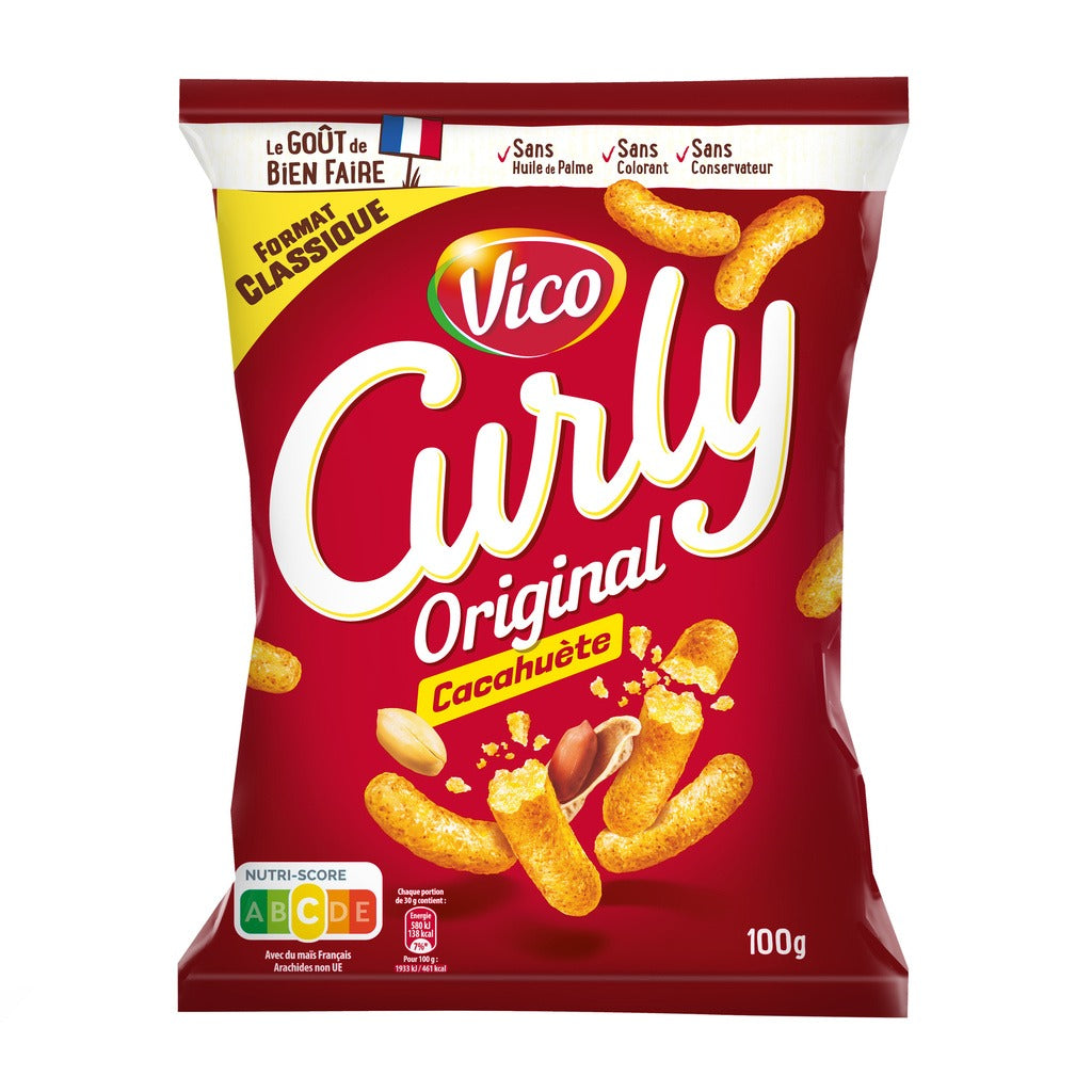 Vico Snack soufflé aux cacahuètes original bouclé, 100 g