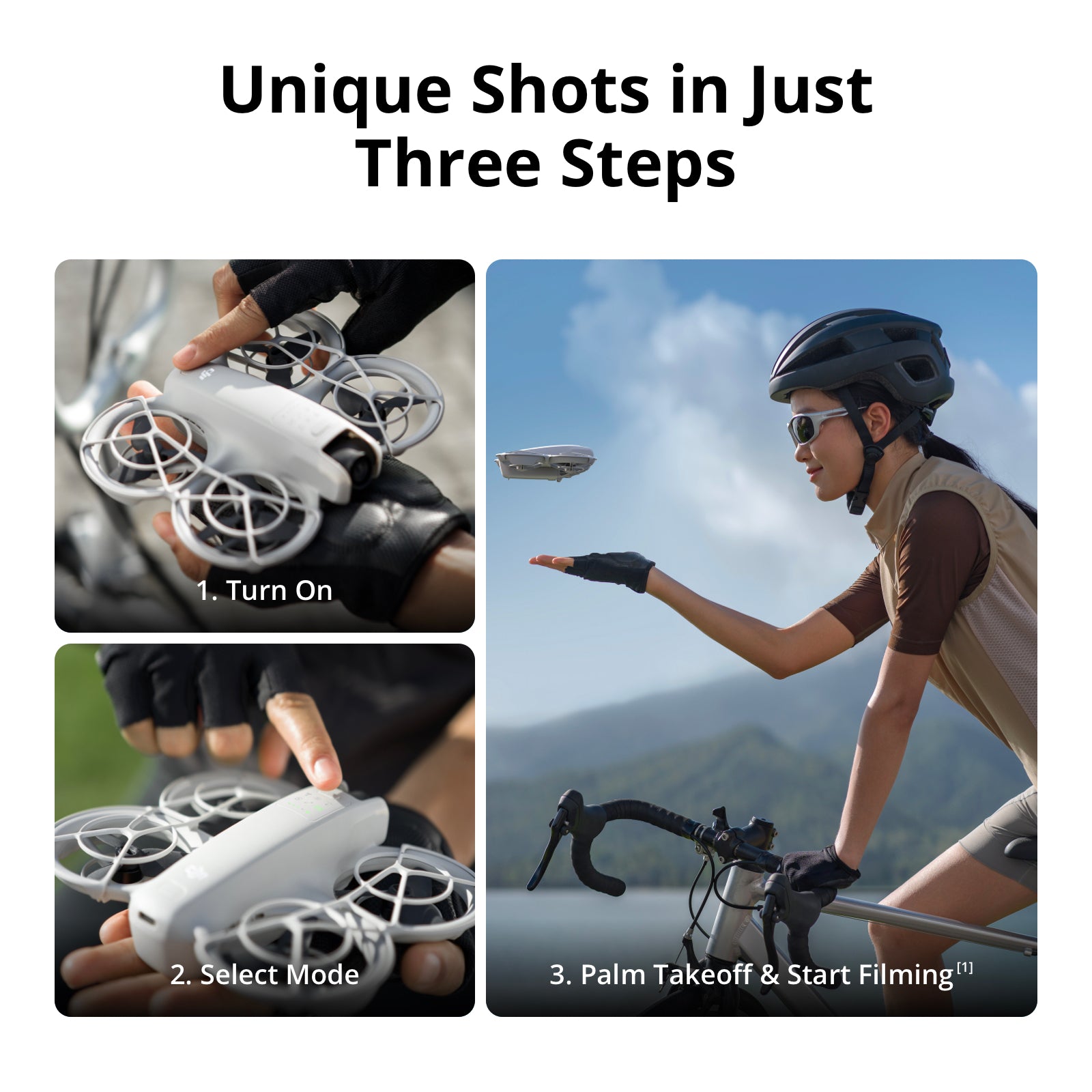 DJI Neo Fly More Combo, drone miniature avec caméra 4K, 135 g, vol autonome, avec télécommande RC-N3 et 3 batteries