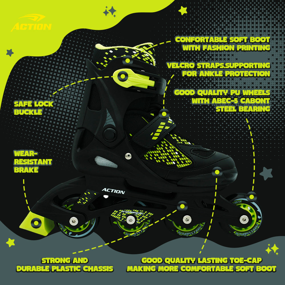 ACTION Patins à roulettes en ligne PW-113 - S