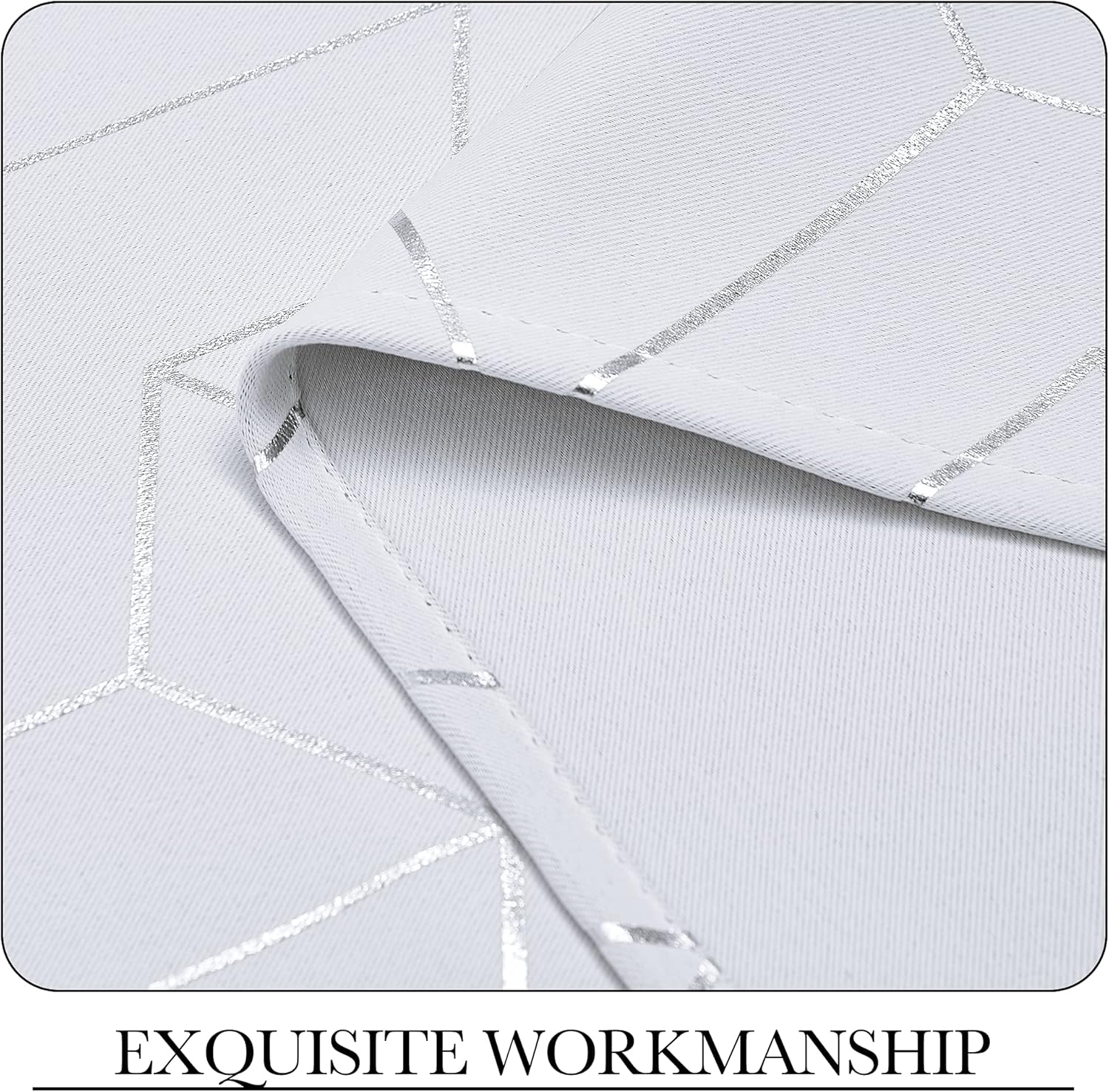 ochama X PONY DANCE Rideaux occultants à œillets avec impression métallisée 2 panneaux Largeur 140 x longueur 245 cm (largeur 55 x longueur 96 po) Blanc grisâtre