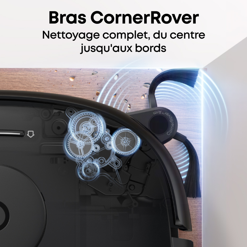 EUFY Robot aspirateur laveur 3-en-1 Omni E28, aspiration + lavage + nettoyage en profondeur portatif, aspiration de 20 000 Pa, HydroJet™ 360 fois/min, brosse anti-emmêlement, couverture de 180 m²