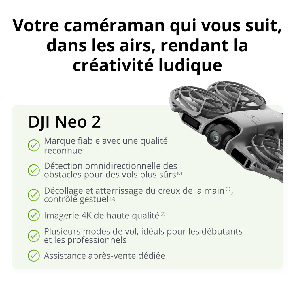 DJI Neo 2 Fly More Combo Drone 4K avec radiocommande RC-N3