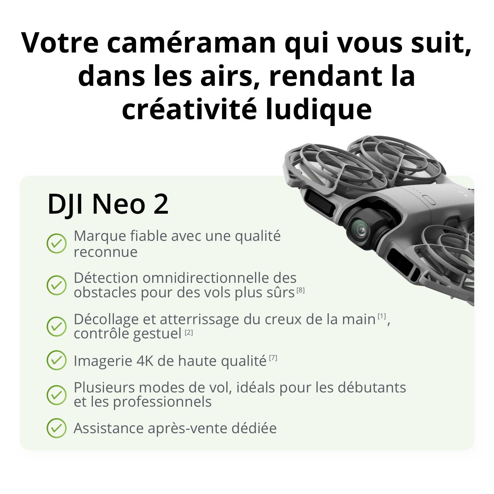 DJI Neo 2 Fly More Combo Drone 4K avec radiocommande RC-N3