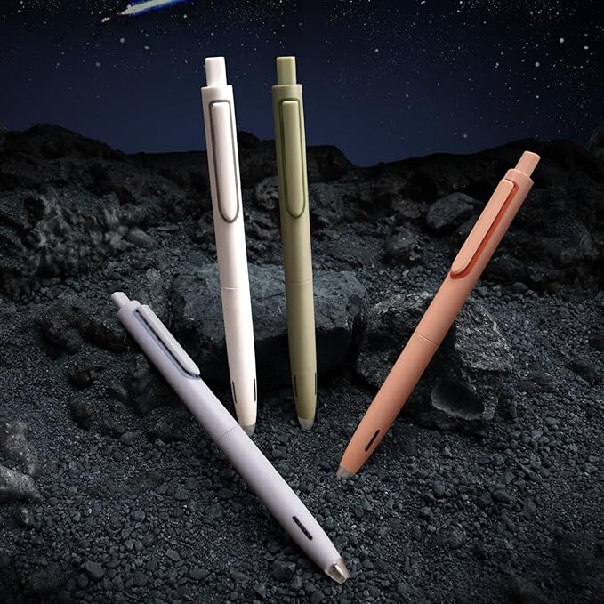 WRITECH Lot de 8 stylos gel Up-Gel à encre noire pointe fine 0,5 mm sans bavure ni tache rétractables à bouton-poussoir pour tenue de journal croquis dessin prise de notes pointe