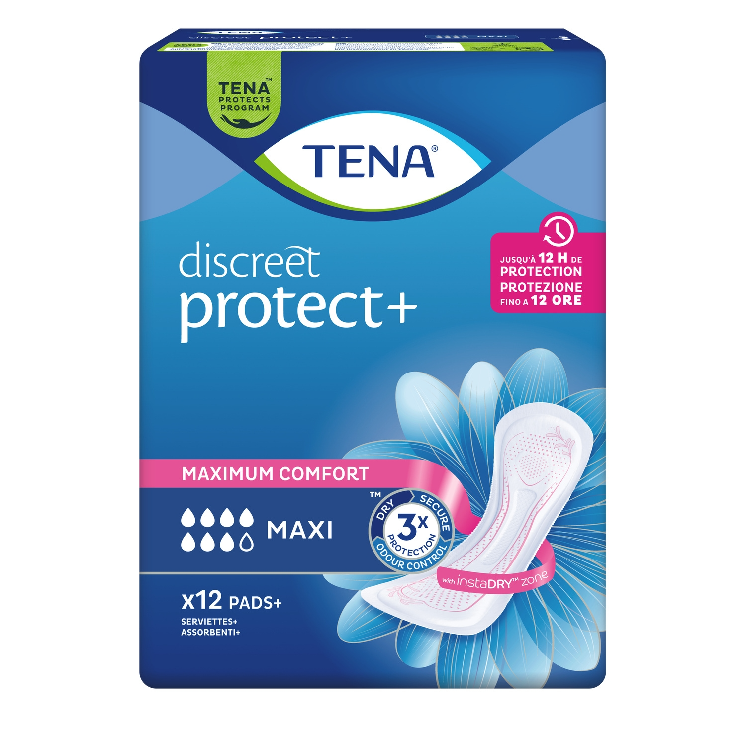TENA Discreet Maxi – Protège-slips d’incontinence pour femmes – 12 protège-slips