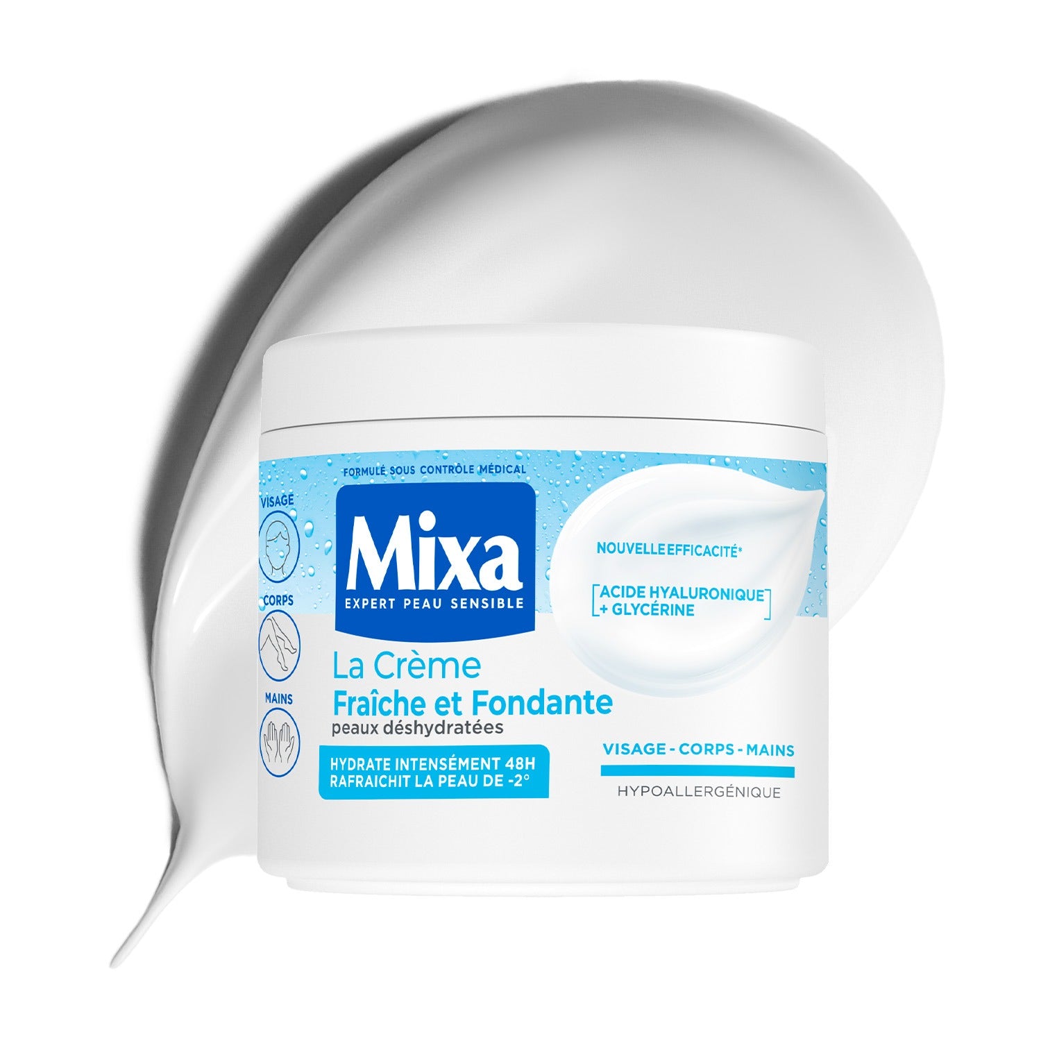 MIXA La Crème Fraîche et Fondante à l'Acide Hyaluronique Pur 400ml