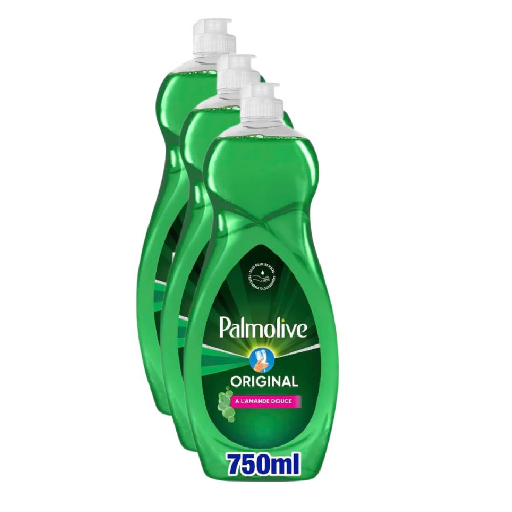 Palmolive Original Liquide Vaisselle Amande Douce 3 x 750 ml (= 2,25 L)